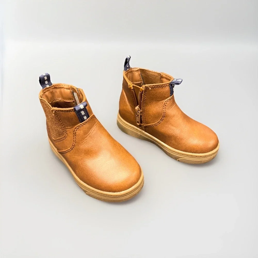 Cat & Jack‎ Chelsea Boots Toddler Boys Sz 7 Lucas Brown Elastic Stretch